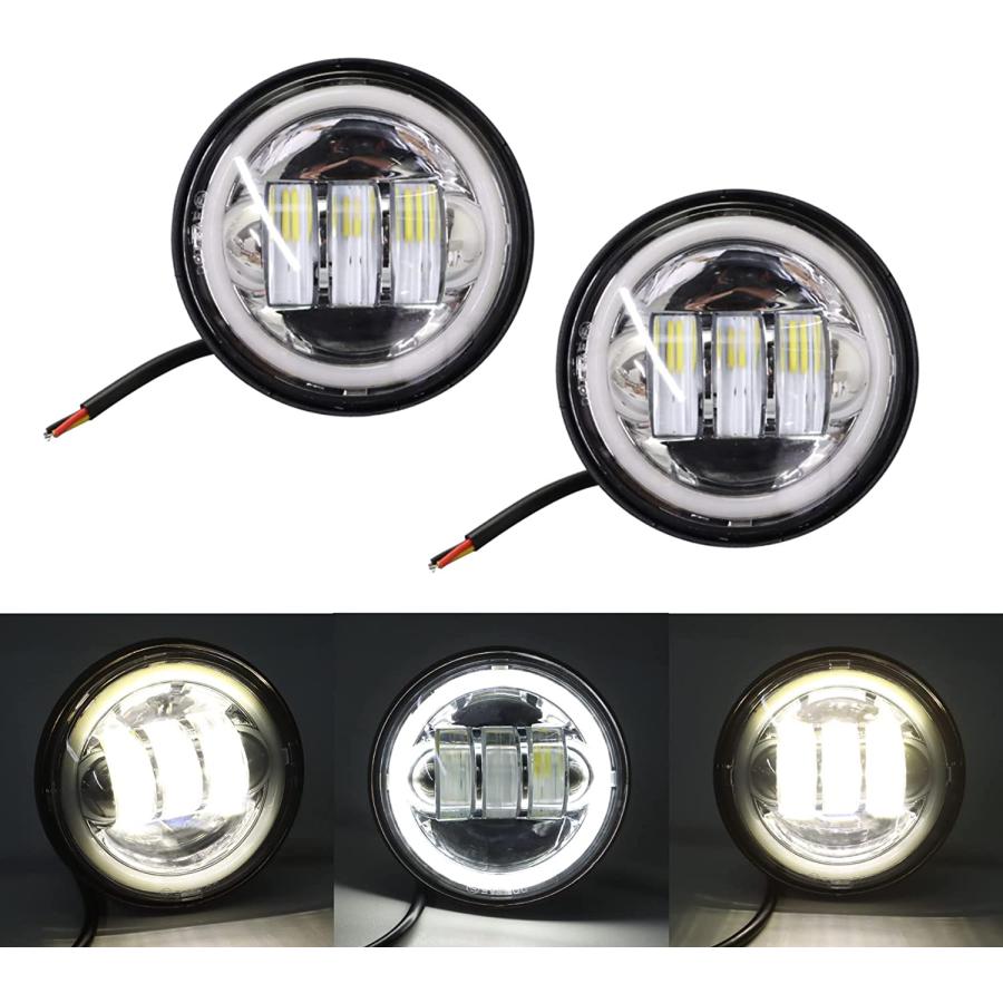 waltyotur Motorcycle 7 inch Round LED Headlight with Halo + 4.5