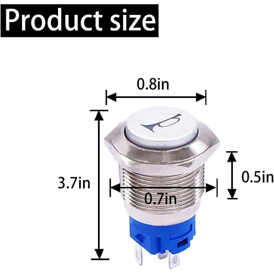 並行輸入品】19mm 12V モーメンタリスピーカーホーン プッシュボタン