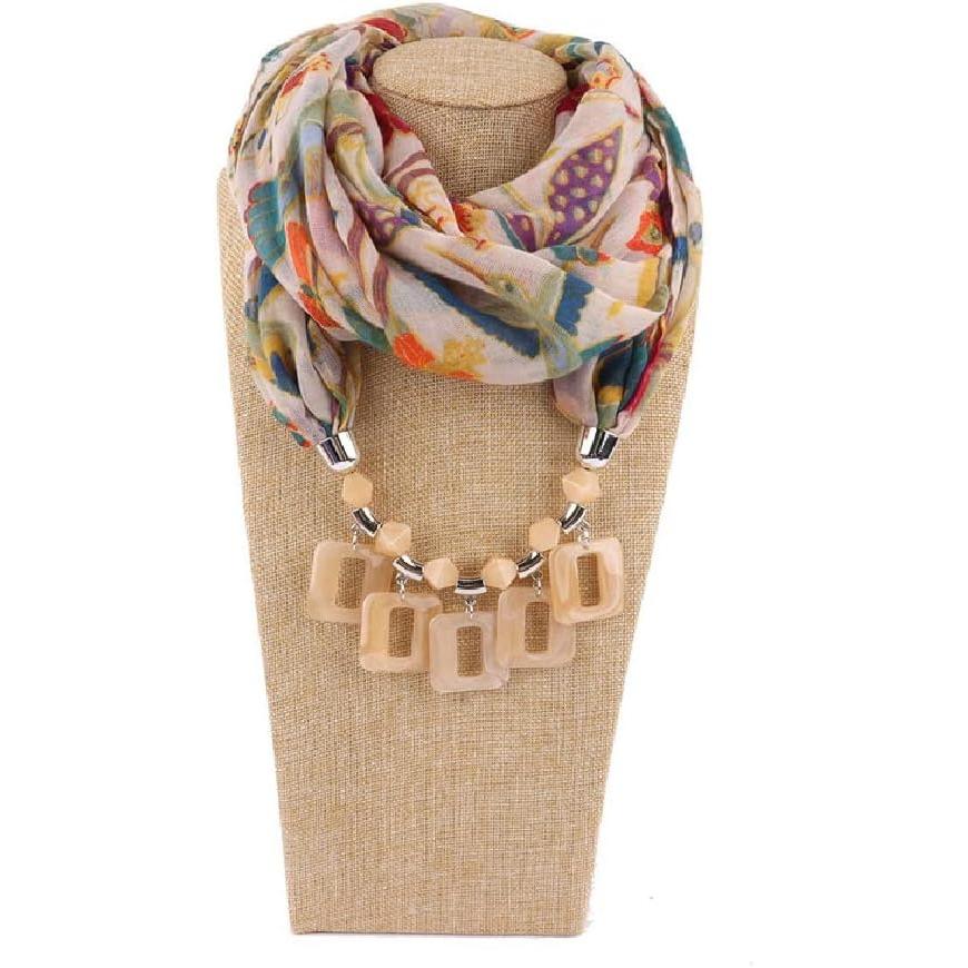 【並行輸入品】LSDJGDDE Multilayer Geometric Square Pendant Necklace Scarf Ladies Sの画像