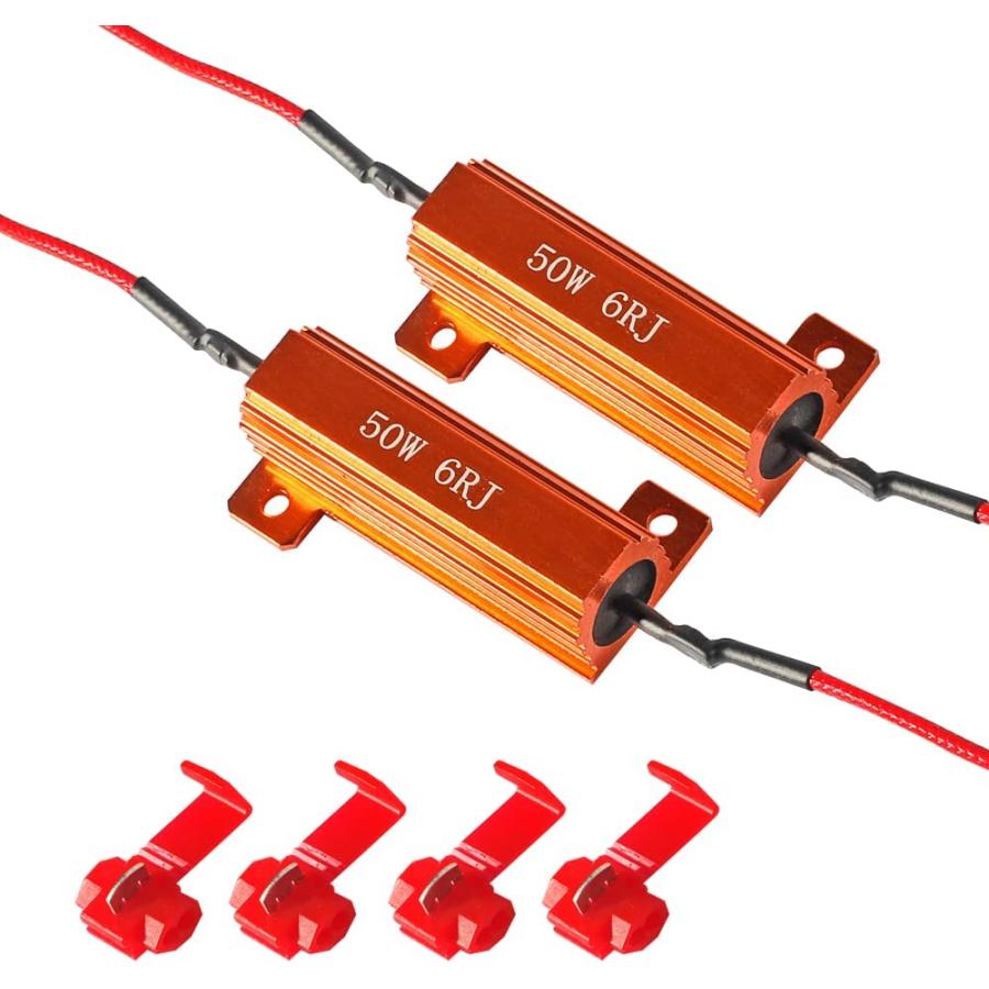 2 PCS Load Resistor LED Turn Signal Resistor Flasher Adaptor with Wire