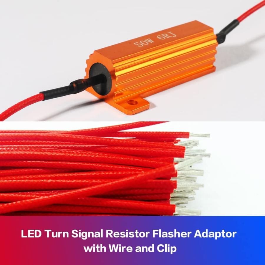 2 PCS Load Resistor LED Turn Signal Resistor Flasher Adaptor with Wire