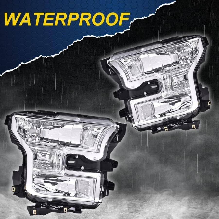【並行輸入品】CHEDA ヘッドライト 2015 2016 2017 フォード F150 交換用ヘッドライト ヘッドランプ 左右 1ペア (クリアレンの画像