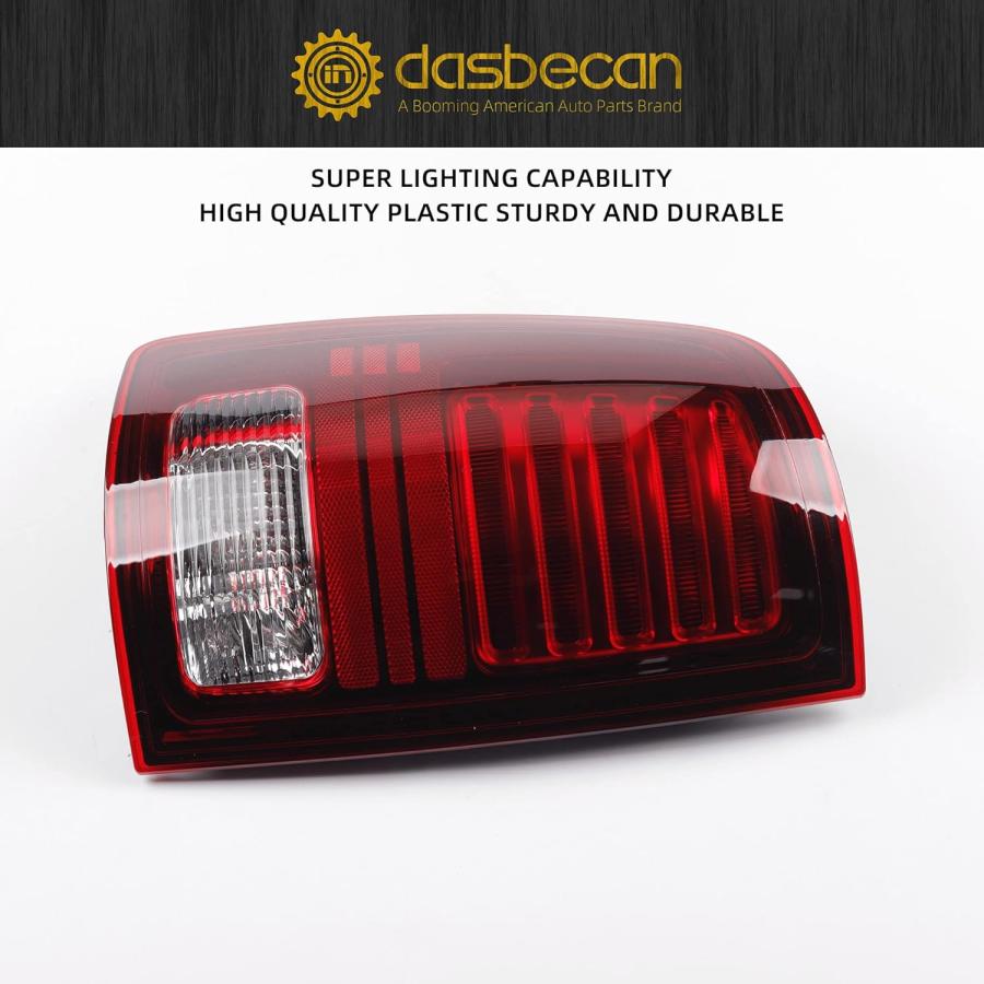 【並行輸入品】Dasbecan テールライト アセンブリ 運転席側 レッドレンズ ブラック インテリア 互換 Dodge RAM 1500 2013-の画像