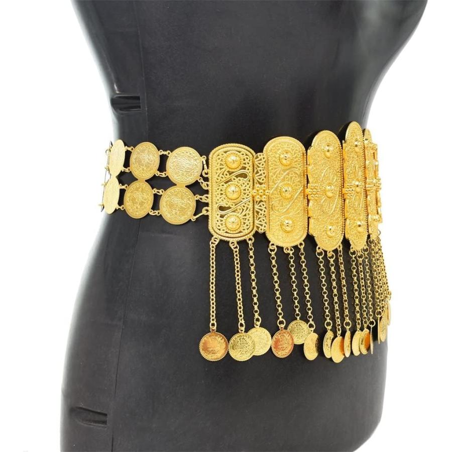 【並行輸入品】XBWEI Ethnic Wind Waist Chain Alloy Carved Tassel Pendant Dance Perf_3