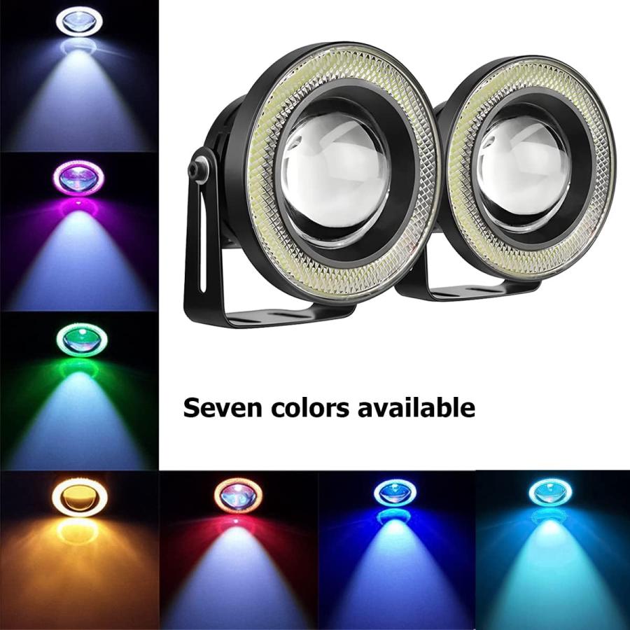【並行輸入品】2PCS Car Angel Eye Fog Light  Round COB LED Lamp High Power Bright w_4