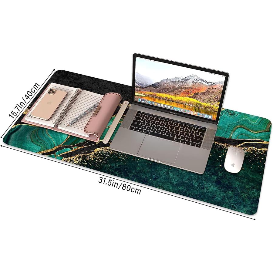 ZTHLL Marble Large Mouse Pad  Abstract Emerald Green Gold Marble Gaming Mouse Pad  Desk Pad Computer Desk Mat Keyboard with Non Slip Base for Home｜dep-dreamfactory｜06