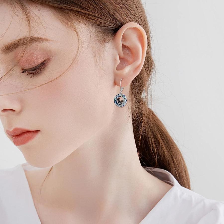 並行輸入品】VONALA ブラックキャットイヤリング ムーンキャット 