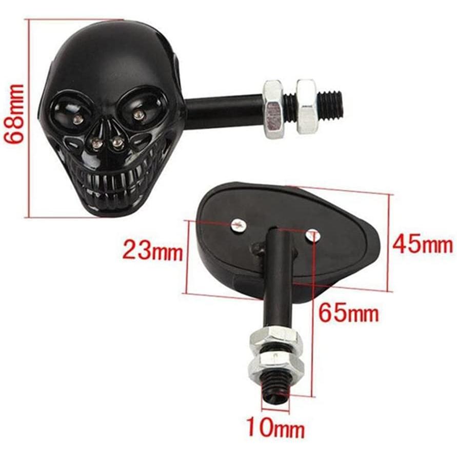 【並行輸入品】VVEDIK 2PCS Skull Head Turn Signal 12V Flashing Turn Signals Motorcyの画像