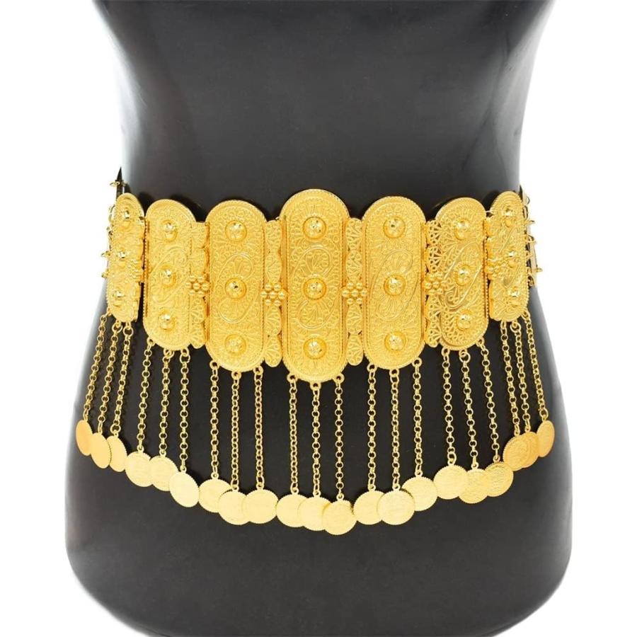 【並行輸入品】AFLHYJK Ethnic Wind Waist Chain Alloy Carved Tassel Pendant Dance Pe_2