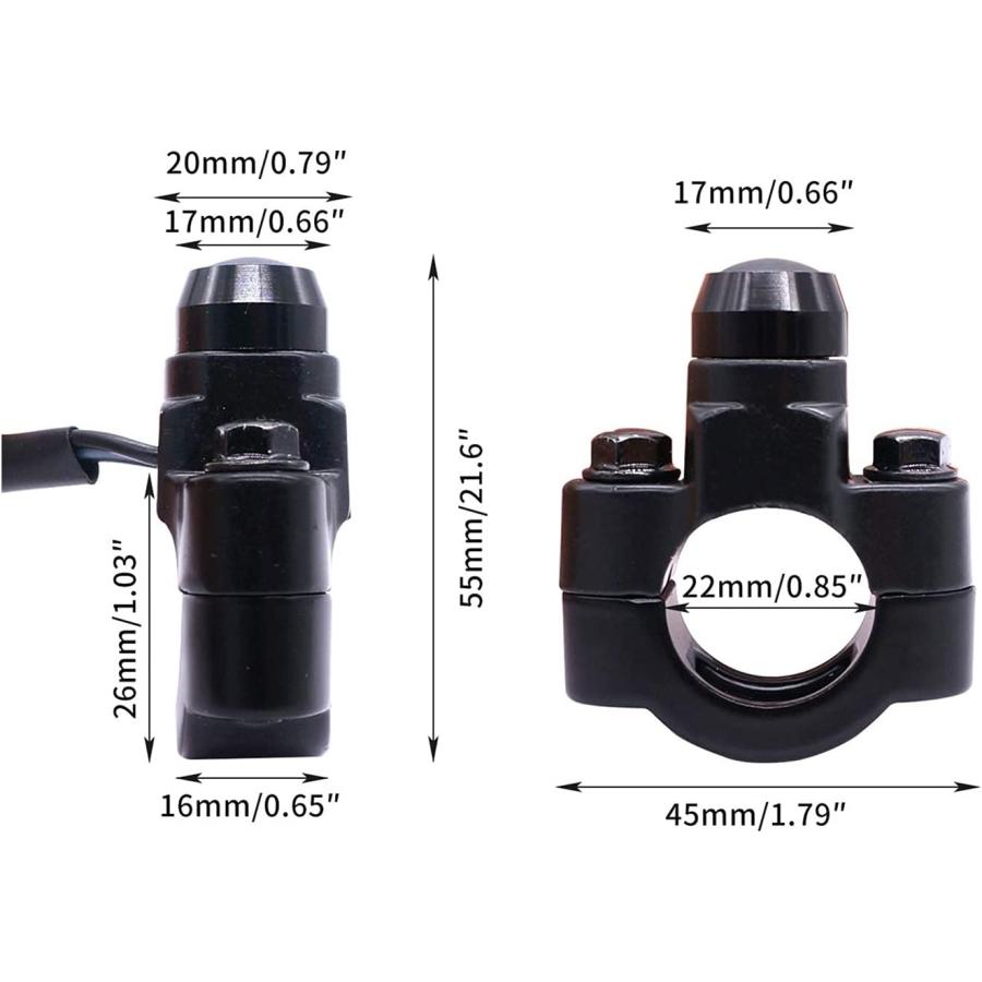 【並行輸入品】DASEB 7/8inch Motorcycle ATV Handlebar Latching Headlight Fog Brake_3