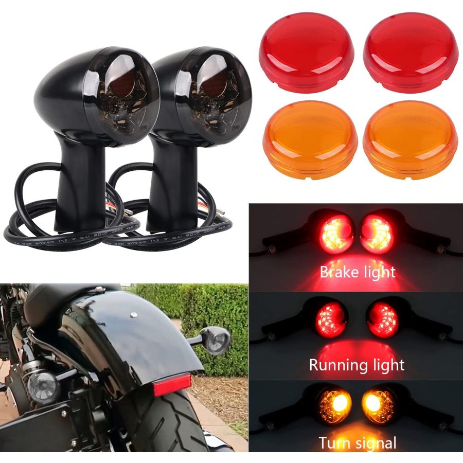 【並行輸入品】SHMTOOL LED Rear Turn Signals Lights Indicator Compatible With Harleの画像