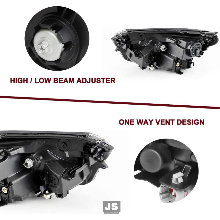 【並行輸入品】JSBOYAT プロジェクターヘッドライトアセンブリ 交換用 2016-2018 トヨタ RAV4 ハロゲンヘッドランプ ドライバーと助の画像