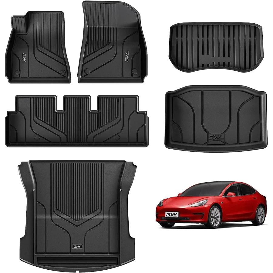 Tesla モデル3  純正　フロアマット　2022 並行輸入品】3W フロアマット Tesla モデル3対応 6枚 : DreamFactory