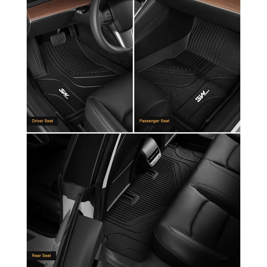 並行輸入品】3W フロアマット Tesla モデル3対応 6枚 : DreamFactory