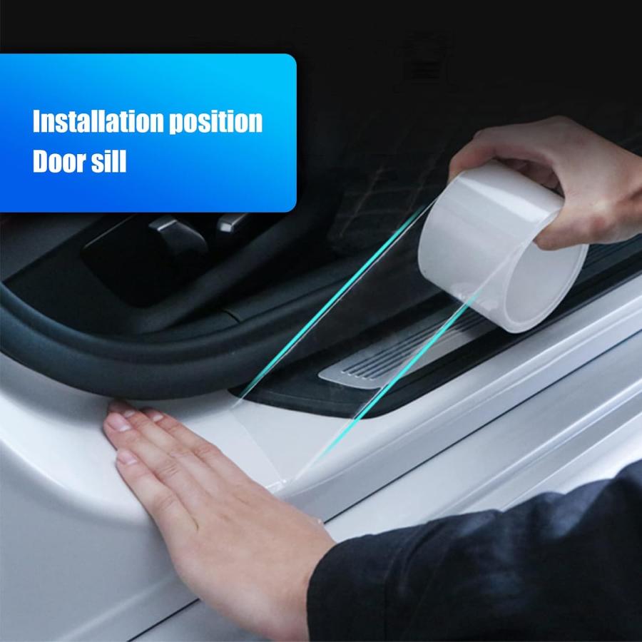 送料込み Miytsya 1 PC Car Universal Door Sill Transparent Anti-Collision P 並行輸入