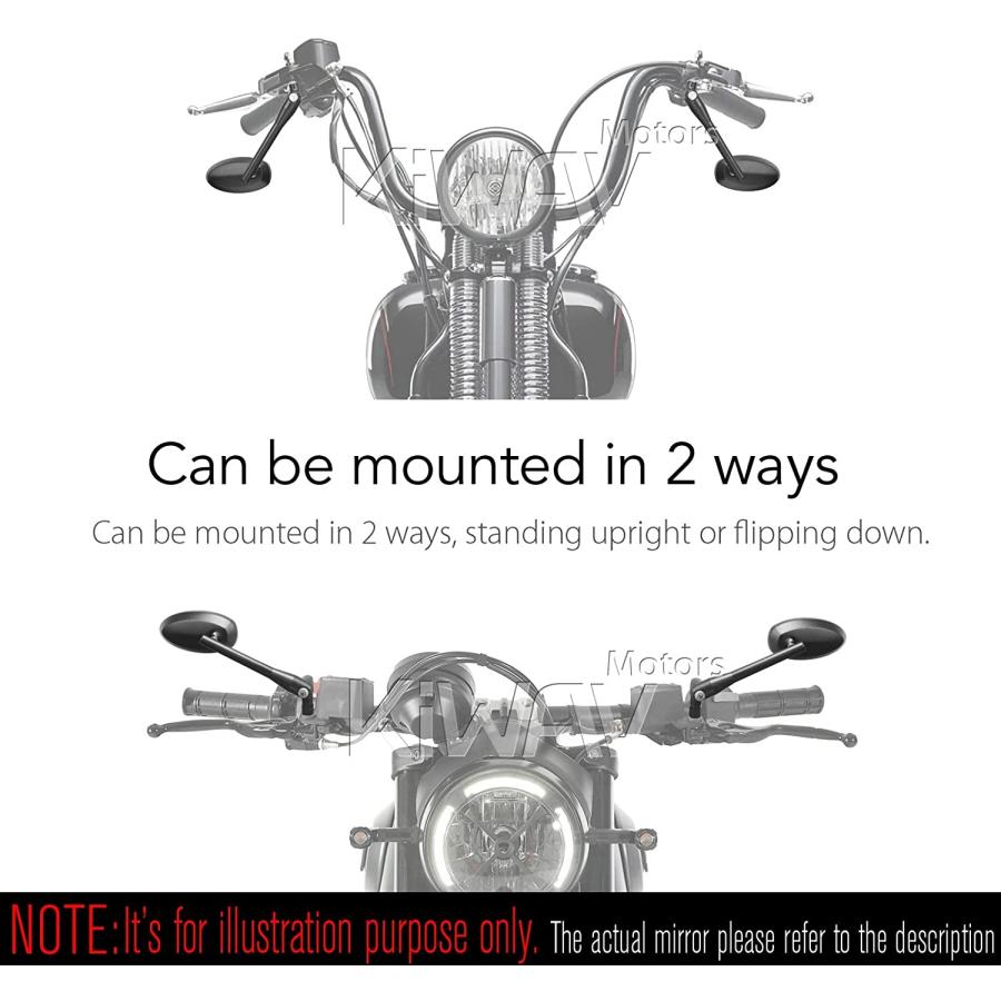 並行輸入品】KiWAV トラスティー バイクミラー 黒 10mm 1.25