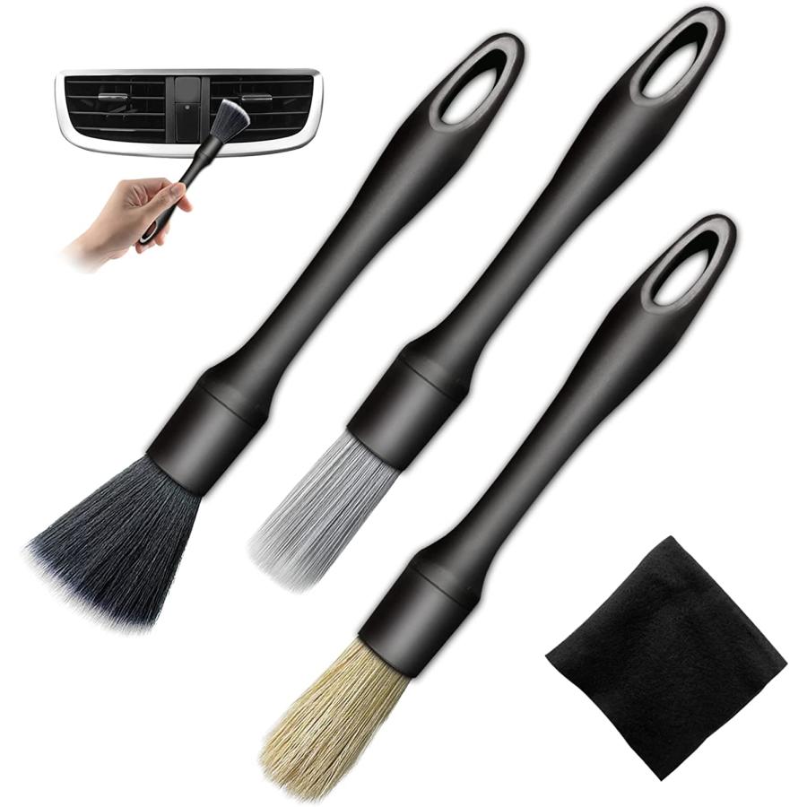Nicyop 4Pcs Car Detailing Brush Set Soft Auto Interior Detailing