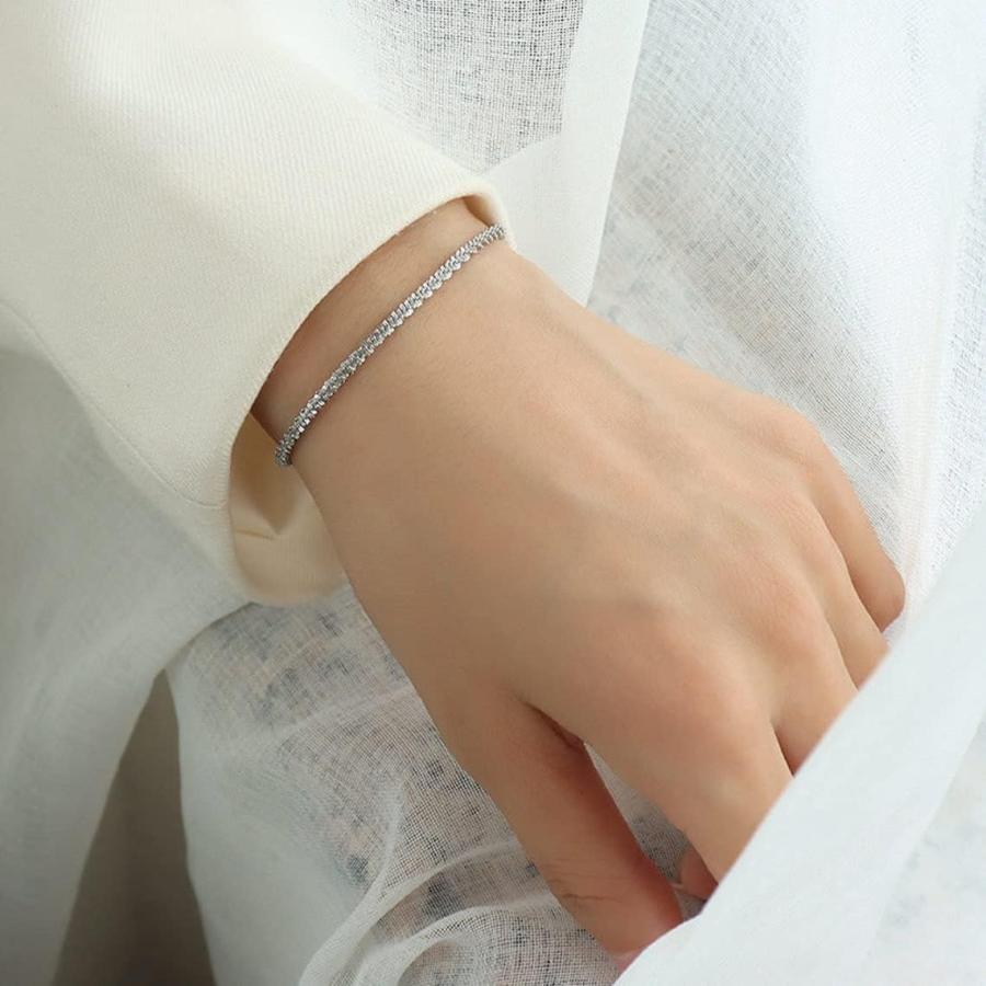 JECOMY 女性用ゴールドブレスレット 上品な14Kゴールドメッキ クロス 
