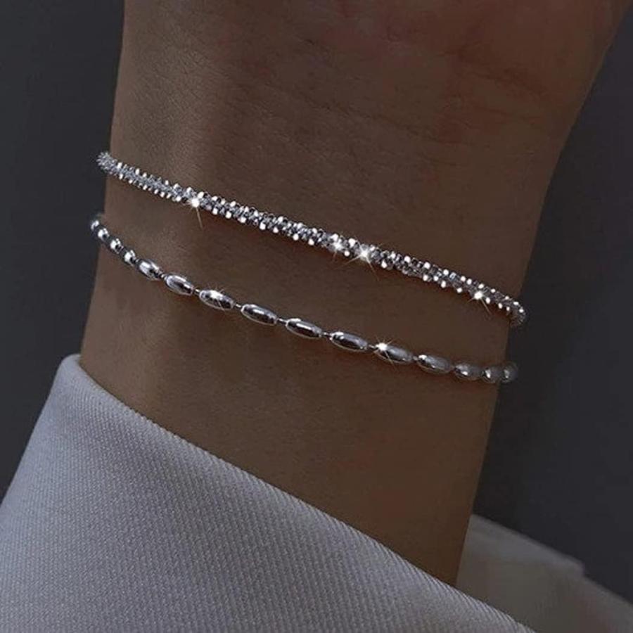 JECOMY 女性用ゴールドブレスレット 上品な14Kゴールドメッキ クロス 