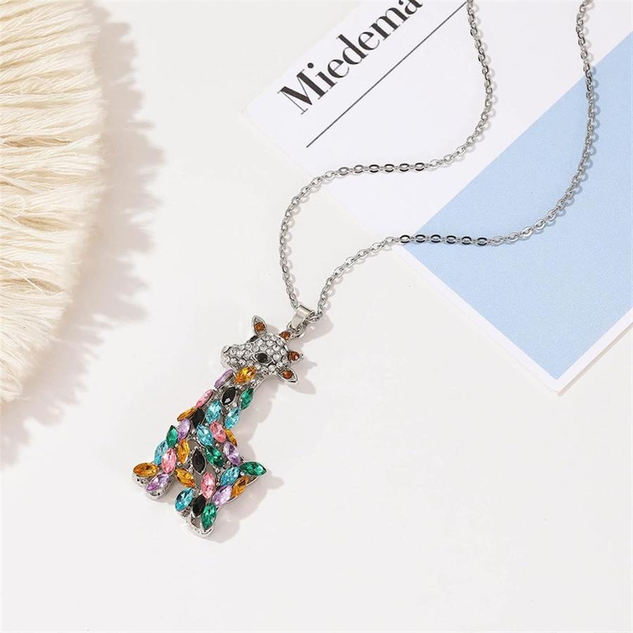 【並行輸入品】SHARRB Fashion Cartoon Colorful Giraffe Necklace Crystal Animal Styl_3