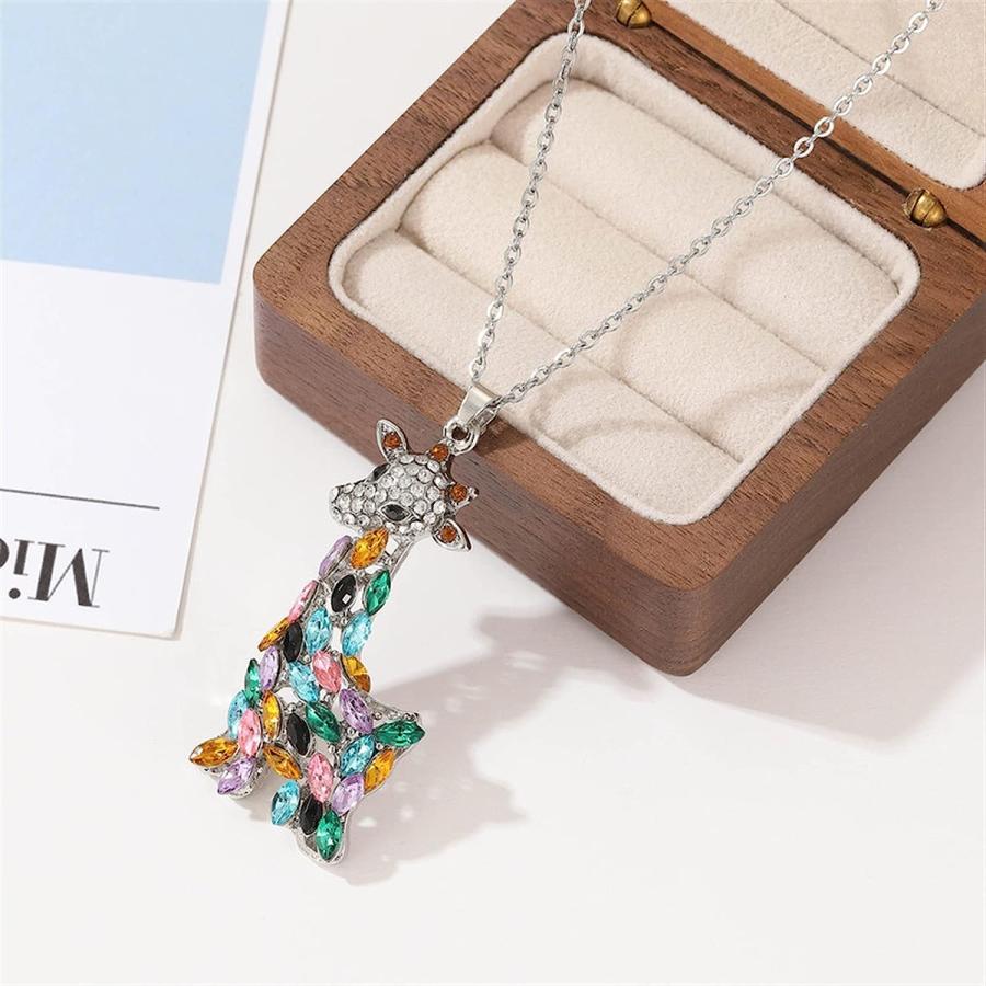【並行輸入品】SHARRB Fashion Cartoon Colorful Giraffe Necklace Crystal Animal Styl_5
