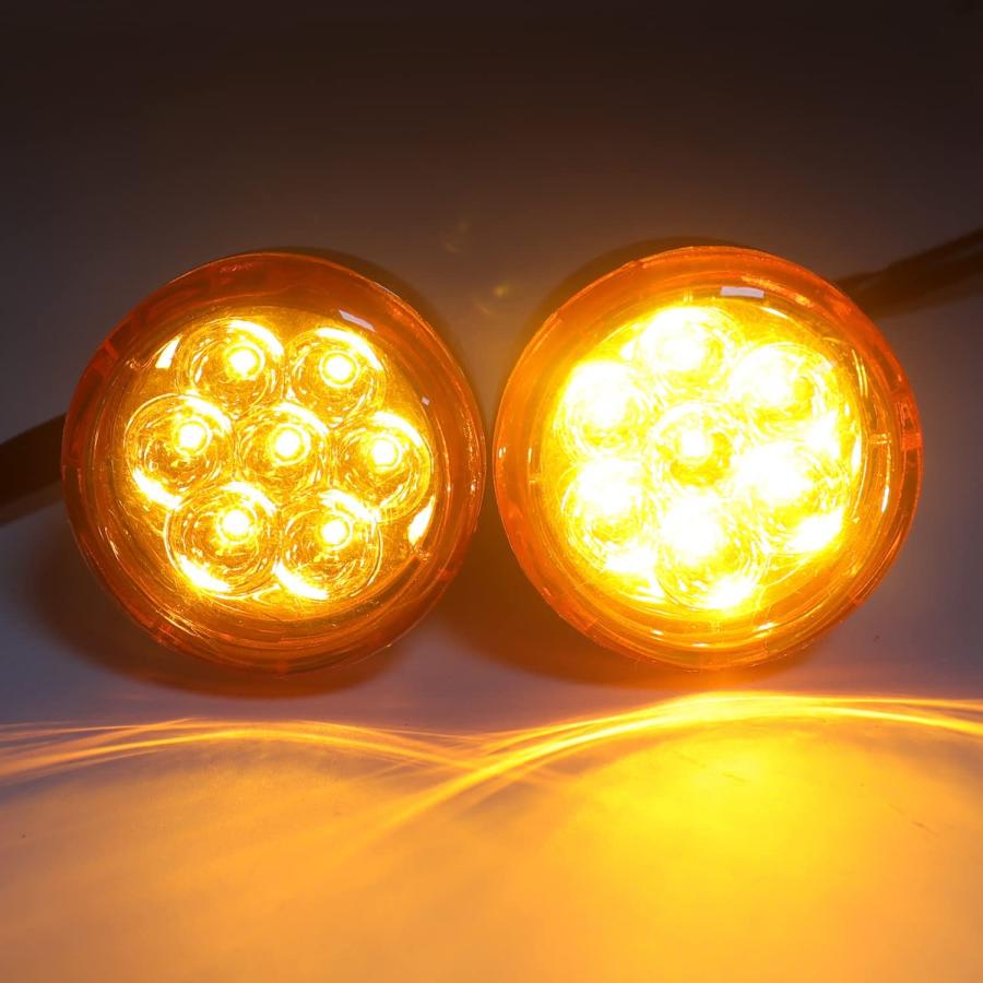 【並行輸入品】HongK- Motorcycle Front Amber Running Brake Turn Signal Chrome Indicの画像