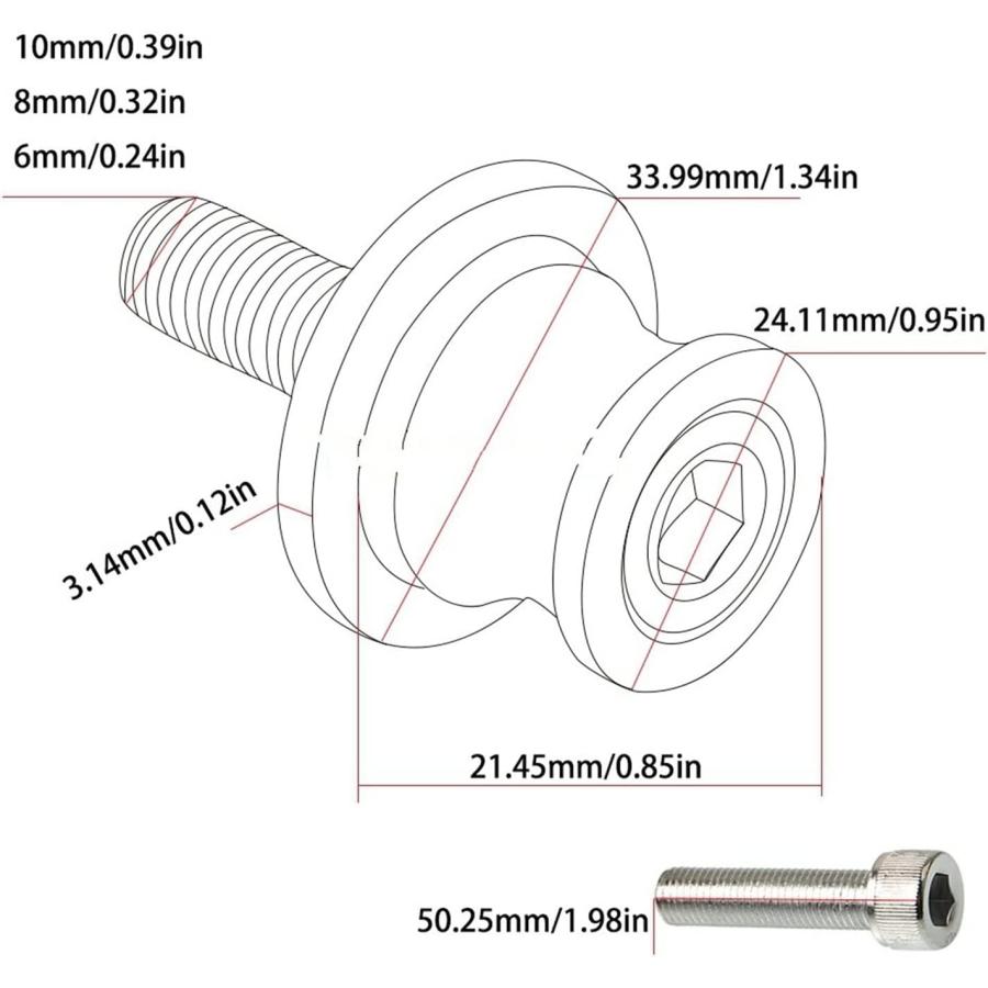 【並行輸入品】RAICAR Motorcycle Stand Screw Swingarm Spools Slider for Yamaha FZ6_1