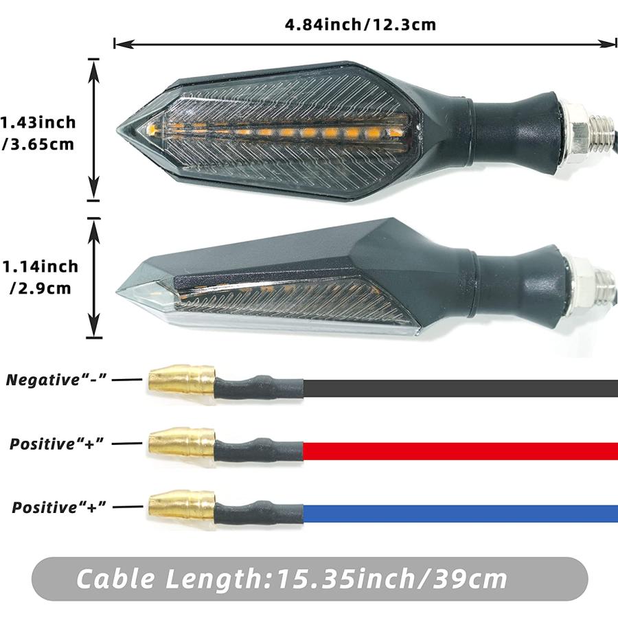 【並行輸入品】Motorcycle Led Turn Signal Lights Universal Front Rear DC 48v 52v 60_2