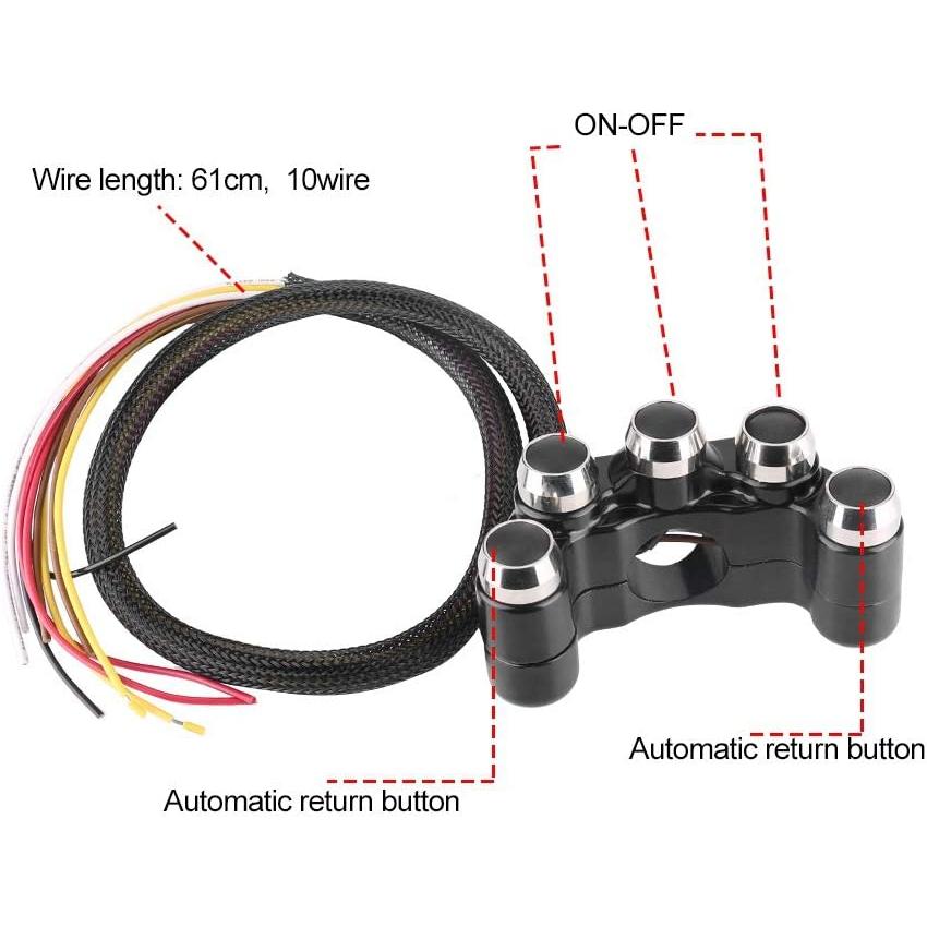 【並行輸入品】Motorcycle Handlebar Switch Handle ON OFF Switch Weatherproof Alumi_3