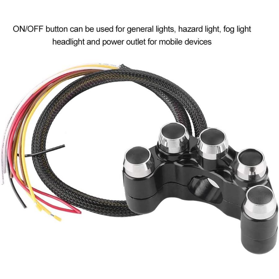 【並行輸入品】Motorcycle Handlebar Switch Handle ON OFF Switch Weatherproof Alumi_5