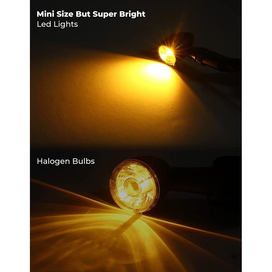 【並行輸入品】KEMIMOTO Motorcycle Turn Signals  Amber Mini Light Blinkers  Small Fの画像