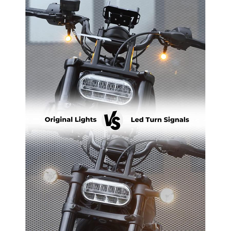 【並行輸入品】KEMIMOTO Motorcycle Turn Signals  Amber Mini Light Blinkers  Small Fの画像