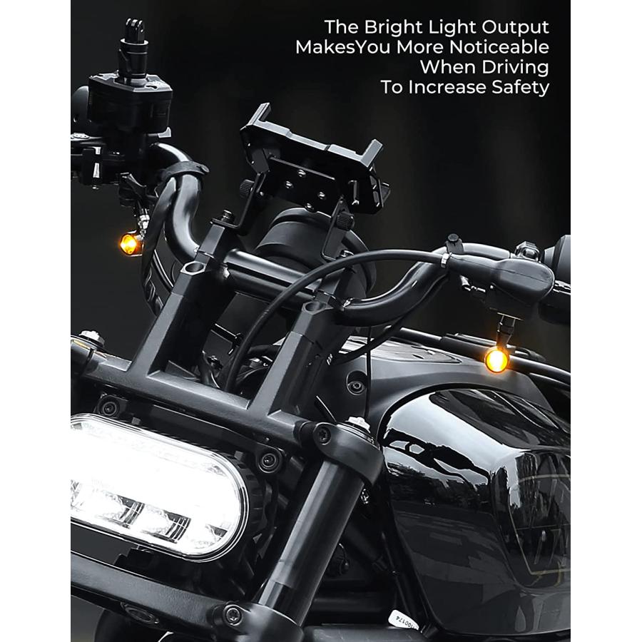 【並行輸入品】KEMIMOTO Motorcycle Turn Signals  Amber Mini Light Blinkers  Small Fの画像