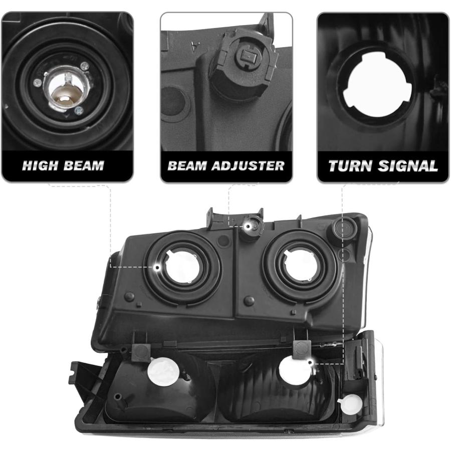 【並行輸入品】SOCKIR 4個 LED DRL ヘッドライトアセンブリ 曇らない 2003-2006 Chevy Avalanche/Silvera_2