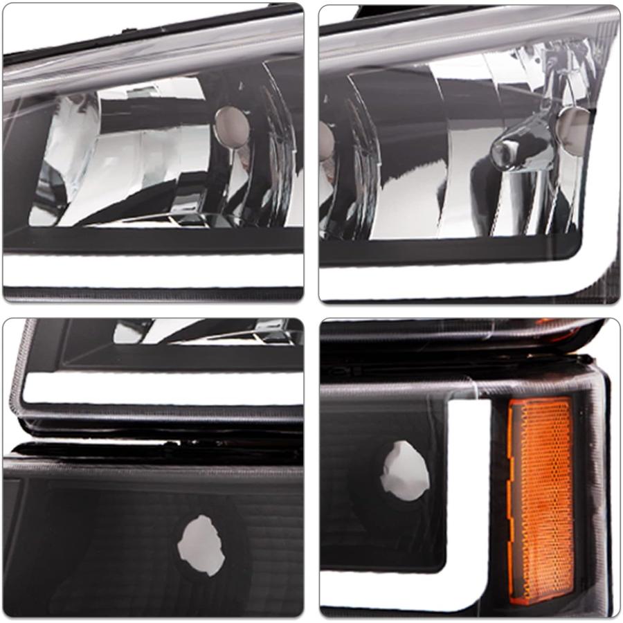 【並行輸入品】SOCKIR 4個 LED DRL ヘッドライトアセンブリ 曇らない 2003-2006 Chevy Avalanche/Silvera_3