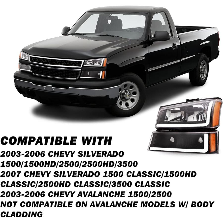 【並行輸入品】SOCKIR 4個 LED DRL ヘッドライトアセンブリ 曇らない 2003-2006 Chevy Avalanche/Silvera_5