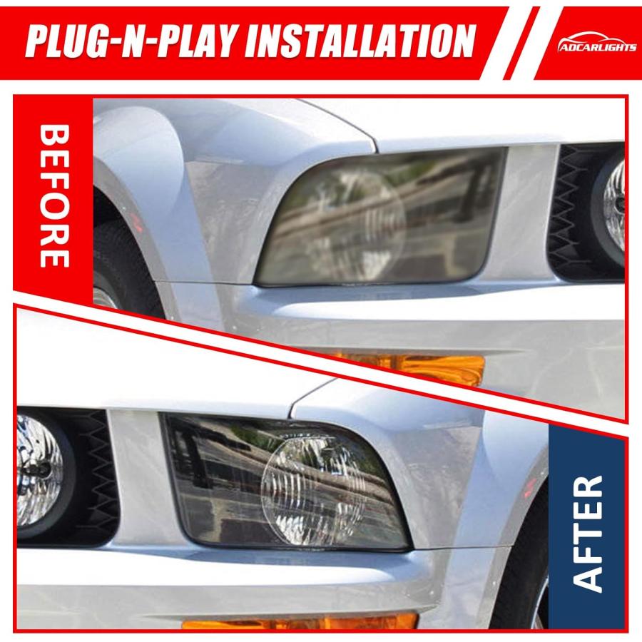 並行輸入品】ADCARLIGHTS 2005-2009 フォード マスタング ヘッドライト