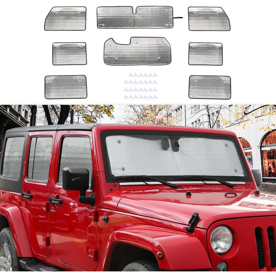 jeep wrangler jk バイザー日除 サンシェード CheroCar Jeep JK フロントガラス サンシェード サイド