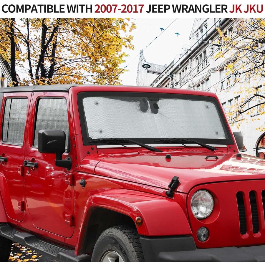 jeep wrangler jk バイザー日除 サンシェード CheroCar Jeep JK フロントガラス サンシェード サイド