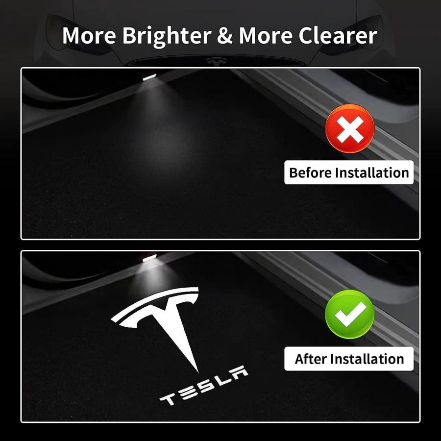 並行輸入品】PULPEACAY 車用ドアロゴプロジェクターライト Tesla Model