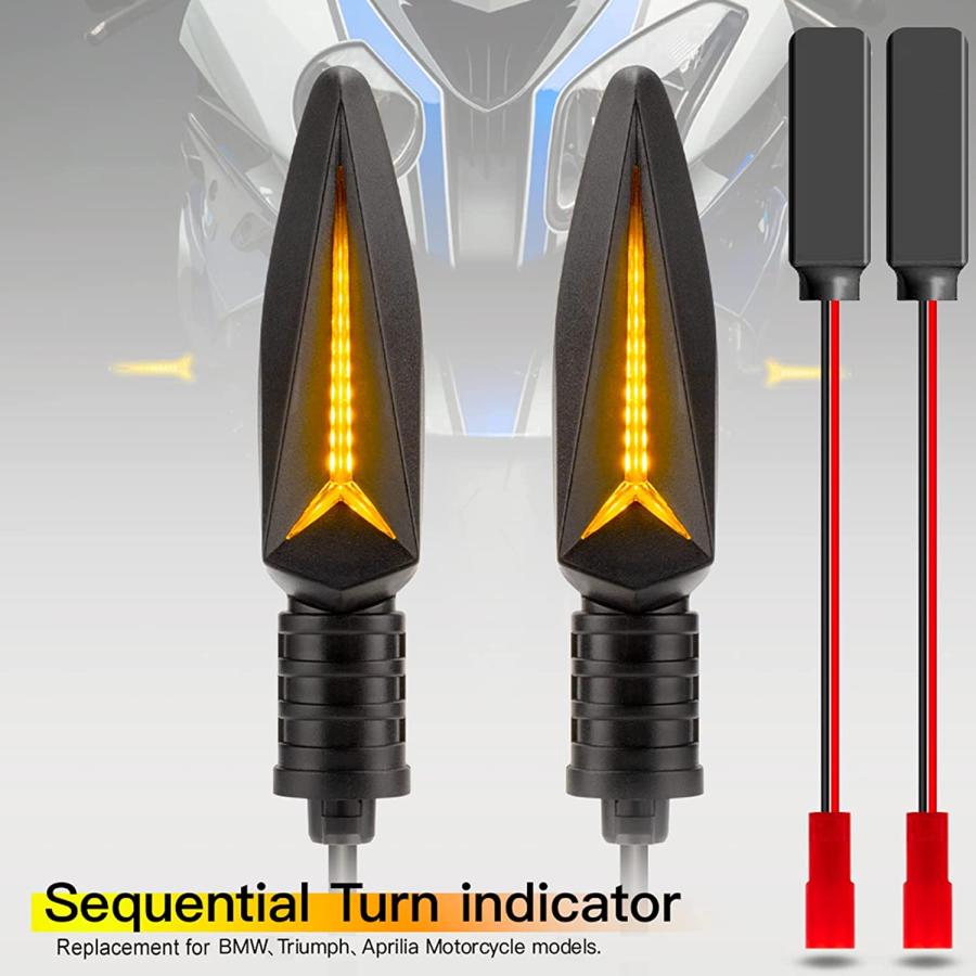 【並行輸入品】dsfen Motorcycle LED Turn Signal Indicator Light Replacement for Aprの画像