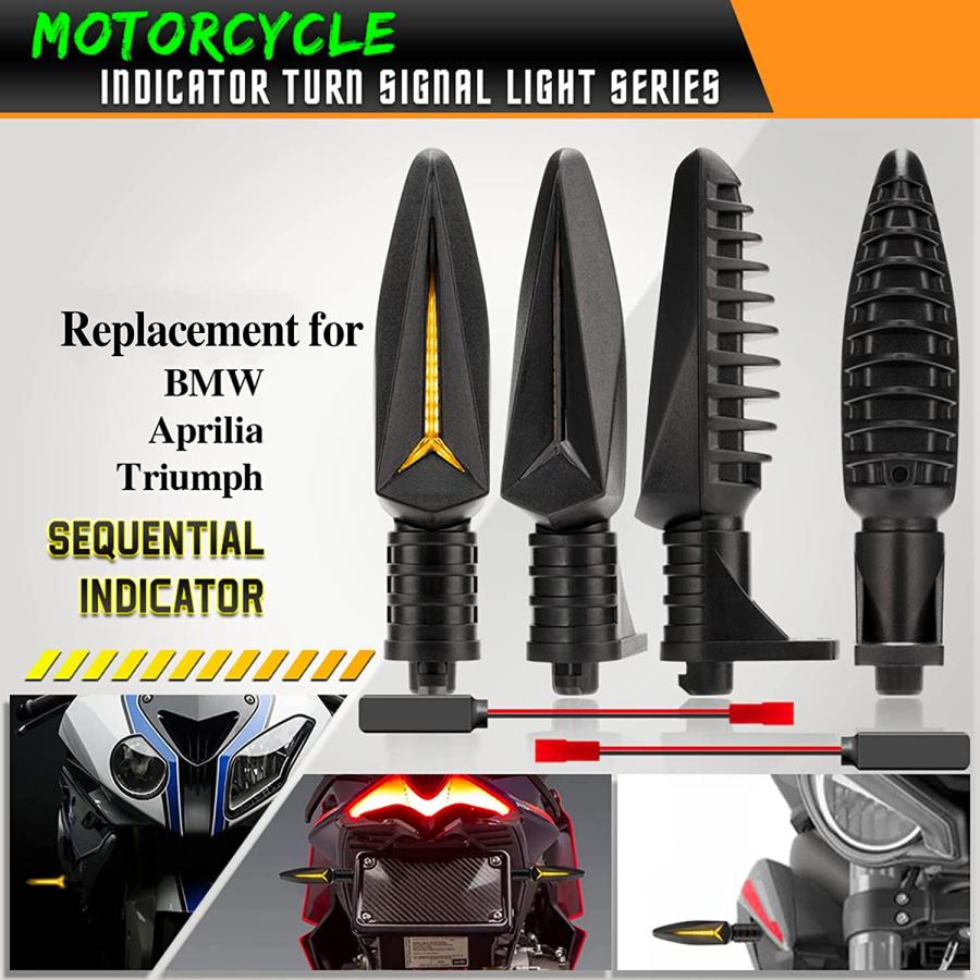 【並行輸入品】dsfen Motorcycle LED Turn Signal Indicator Light Replacement for Aprの画像