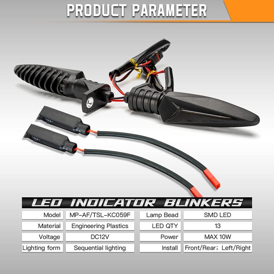 【並行輸入品】dsfen Motorcycle LED Turn Signal Indicator Light Replacement for Aprの画像