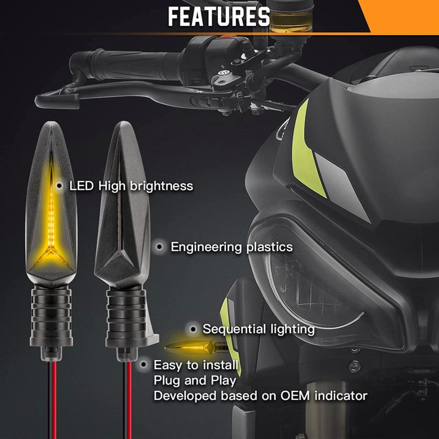 【並行輸入品】dsfen Motorcycle LED Turn Signal Indicator Light Replacement for Aprの画像