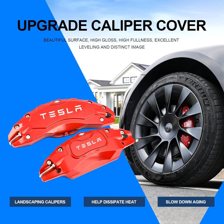 TeslaモデルY 2017-2024 19&20インチブレーキキャリパーカバー Amazon.com: Caliper Covers for Compatible with for Tesla