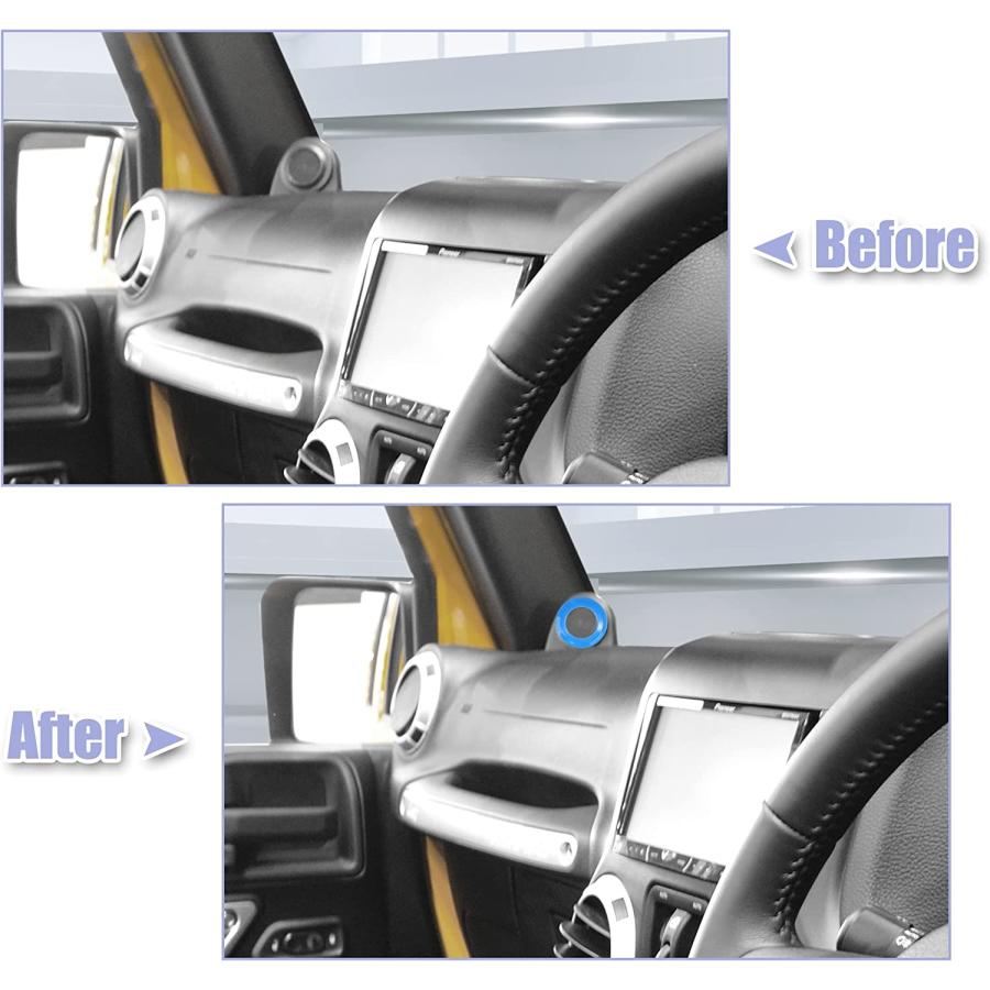 X　AUTOHAUX　2pcs　Jeep　Speaker　Pillar　Interior　for　Accessories　Wrangler　Blue　a　2007-2014　Decoration　Cover　JK　並行輸入品