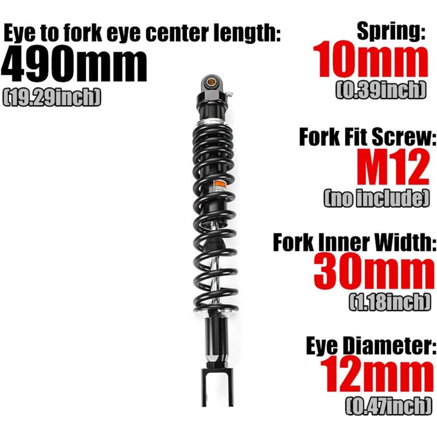 【並行輸入品】WEISRE 490mm Spring 10mm Fork Head Strong Motorcycle Shock Absorber