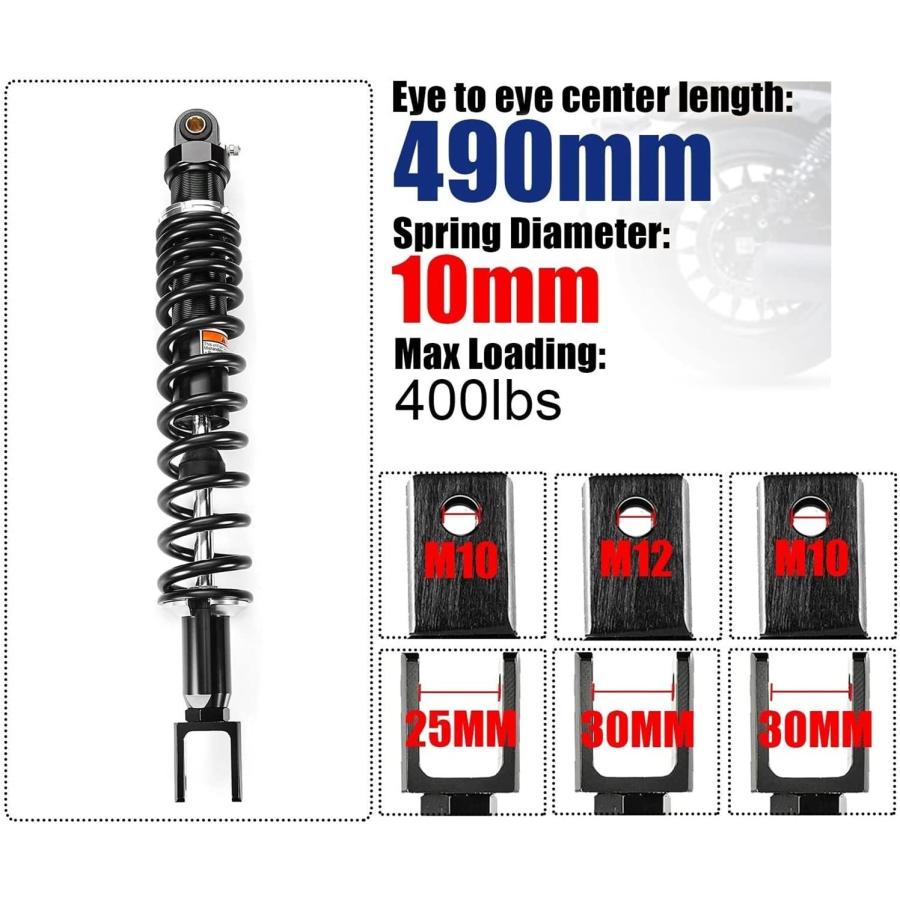 【並行輸入品】WEISRE 490mm Spring 10mm Fork Head Strong Motorcycle Shock Absorber