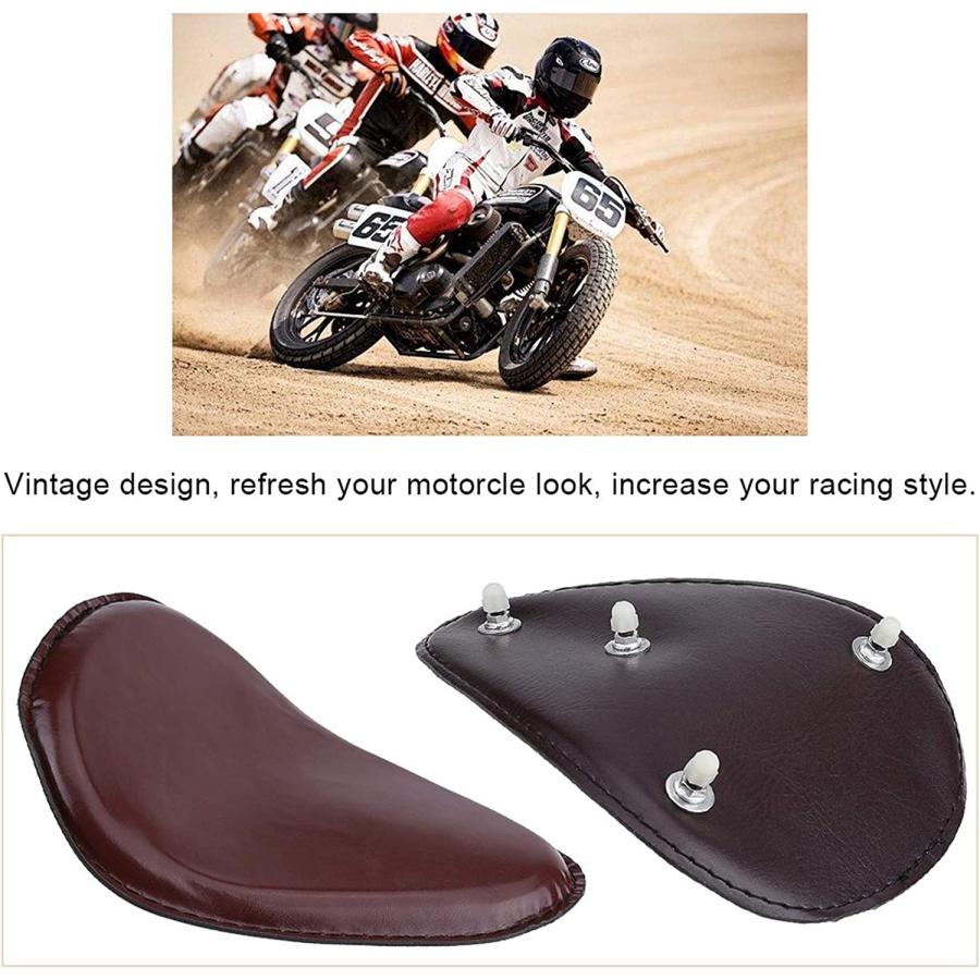 【並行輸入品】GFRGFH 3 inch Motorcycle Leather Solo Seat W/Mount Spring Bracket fo_2