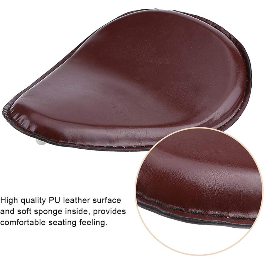 【並行輸入品】GFRGFH 3 inch Motorcycle Leather Solo Seat W/Mount Spring Bracket fo_3